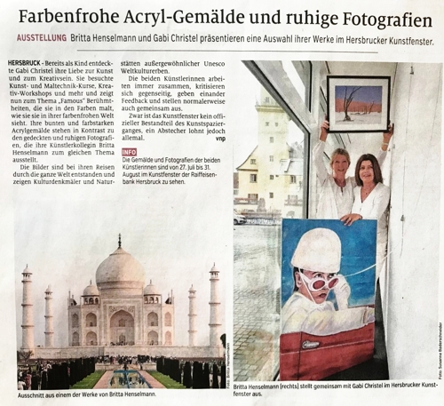 Zeitungsbericht Ausstellung Famous